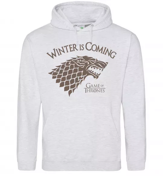 Жіноча толстовка (худі) Winter is coming Гра престолів Сірий меланж фото