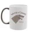 Чашка з кольоровою ручкою Winter is coming Гра престолів Срібло фото