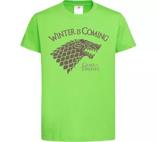Дитяча футболка Winter is coming Гра престолів Лаймовий фото