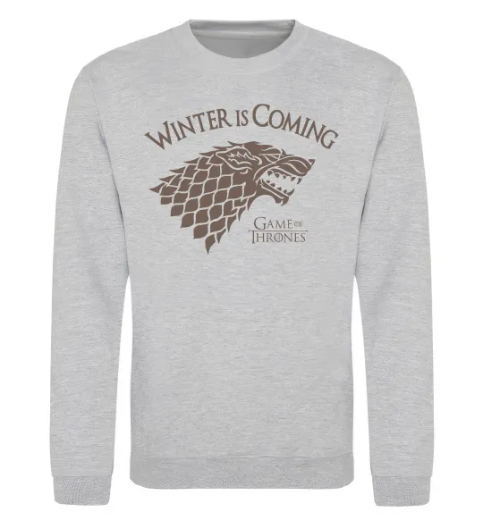 Світшот Winter is coming Гра престолів Сірий меланж фото