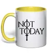 Чашка с цветной ручкой Game of thrones Not today Солнечно желтый фото