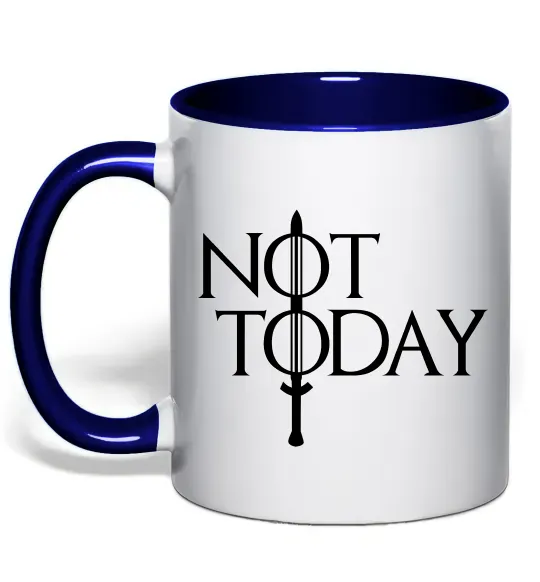 Чашка с цветной ручкой Game of thrones Not today Глубокий темно-синий фото