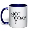 Чашка с цветной ручкой Game of thrones Not today Глубокий темно-синий фото