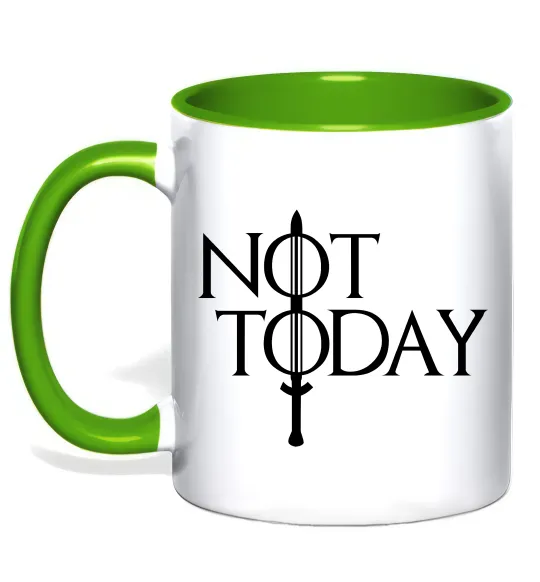 Чашка з кольоровою ручкою Game of thrones Not today Лаймовий фото