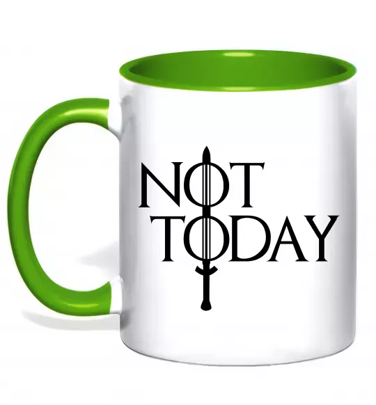 Чашка с цветной ручкой Game of thrones Not today Зеленый фото