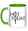 Чашка с цветной ручкой Game of thrones Not today Зеленый фото