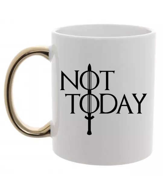 Чашка с цветной ручкой Game of thrones Not today Золото фото