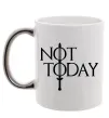 Чашка с цветной ручкой Game of thrones Not today Серебро фото