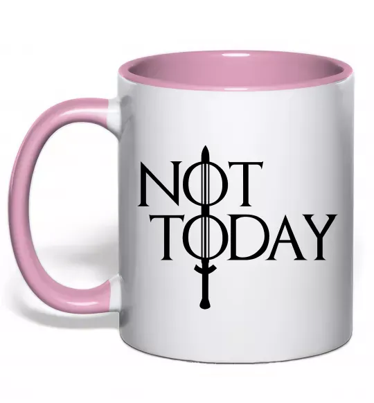 Чашка с цветной ручкой Game of thrones Not today Нежно розовый фото