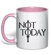 Чашка с цветной ручкой Game of thrones Not today Нежно розовый фото