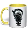 Чашка с цветной ручкой Night king Солнечно желтый фото