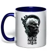 Чашка с цветной ручкой Night king Глубокий темно-синий фото