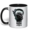 Чашка с цветной ручкой Night king Черный фото