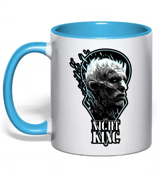 Чашка с цветной ручкой Night king Голубой фото