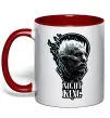 Чашка с цветной ручкой Night king Красный фото