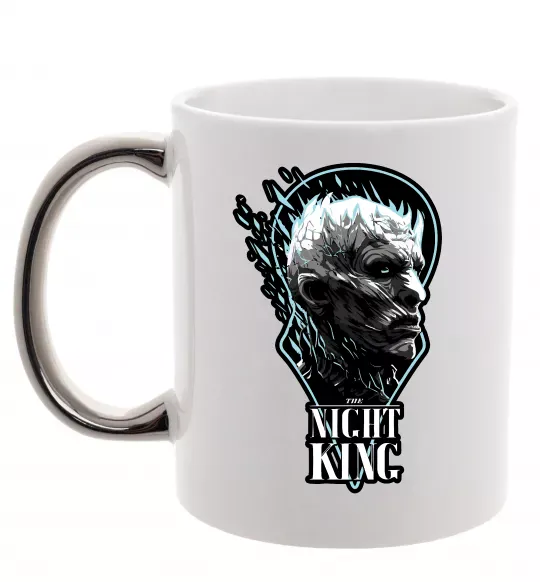 Чашка с цветной ручкой Night king Серебро фото