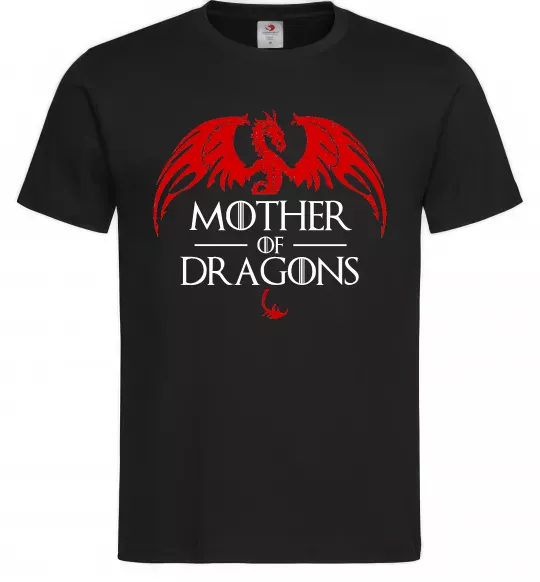 Чоловіча футболка Mother of dragons червоний дракон Чорний фото
