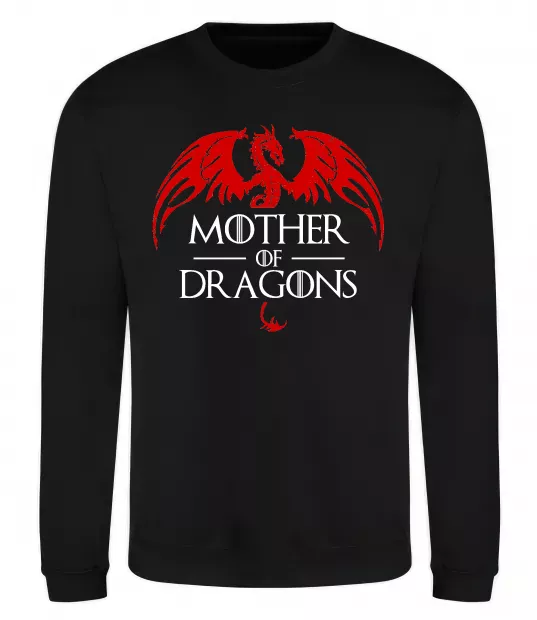 Світшот Mother of dragons червоний дракон Чорний фото