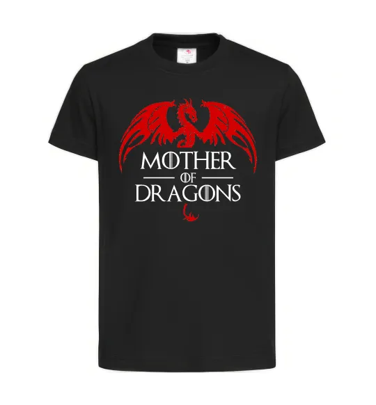 Дитяча футболка Mother of dragons червоний дракон Чорний фото