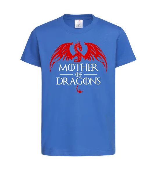 Дитяча футболка Mother of dragons червоний дракон Яскраво-синій фото