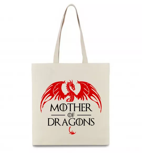 Эко-сумка Mother of dragons червоний дракон Бежевый фото