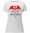 Женская премиум футболка Mother of dragons червоний дракон Белый фото