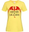 Женская футболка Mother of dragons червоний дракон Лимонный фото