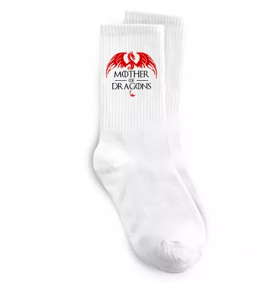Носки Mother of dragons червоний дракон Белый фото