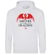Чоловіча толстовка (худі) Mother of dragons червоний дракон Сірий меланж фото