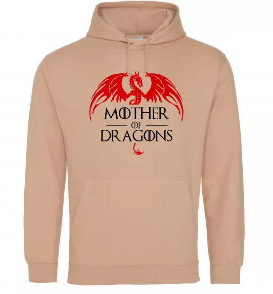 Чоловіча толстовка (худі) Mother of dragons червоний дракон Пісочний фото