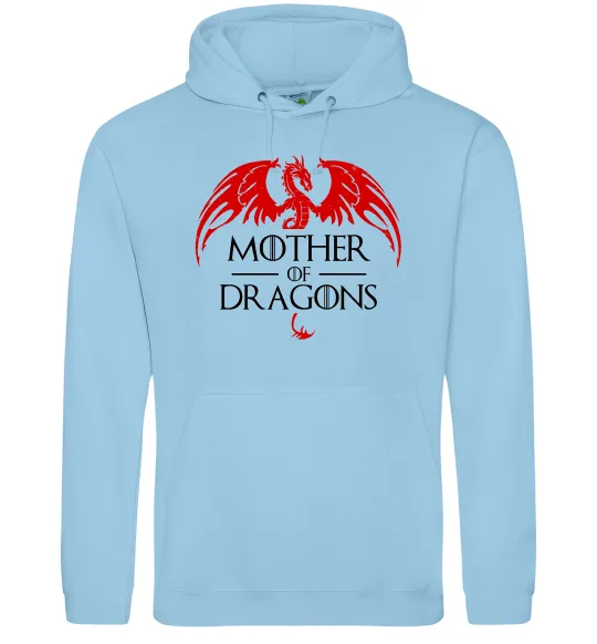 Чоловіча толстовка (худі) Mother of dragons червоний дракон Блакитний фото