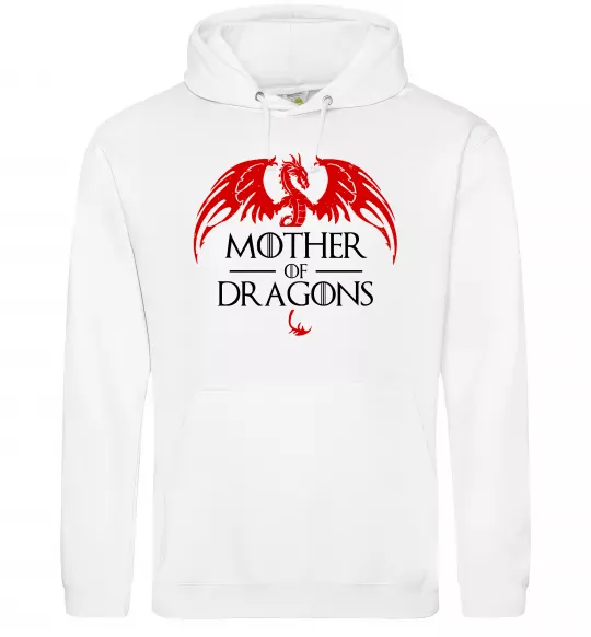 Женская толстовка (худи) Mother of dragons червоний дракон Белый фото