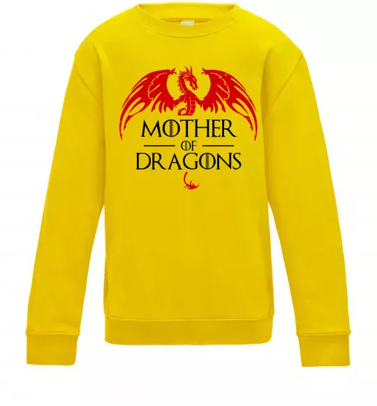 Детский Свитшот Mother of dragons червоний дракон Солнечно желтый фото