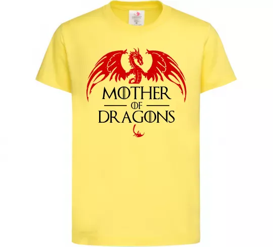 Дитяча футболка Mother of dragons червоний дракон Лимонний фото