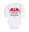 Дитячий бодік Mother of dragons червоний дракон Білий фото