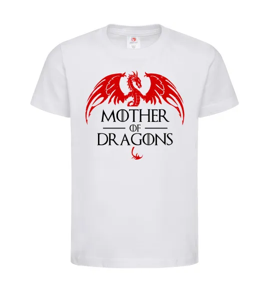 Дитяча футболка Mother of dragons червоний дракон Білий фото