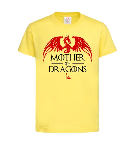 Дитяча футболка Mother of dragons червоний дракон Лимонний фото