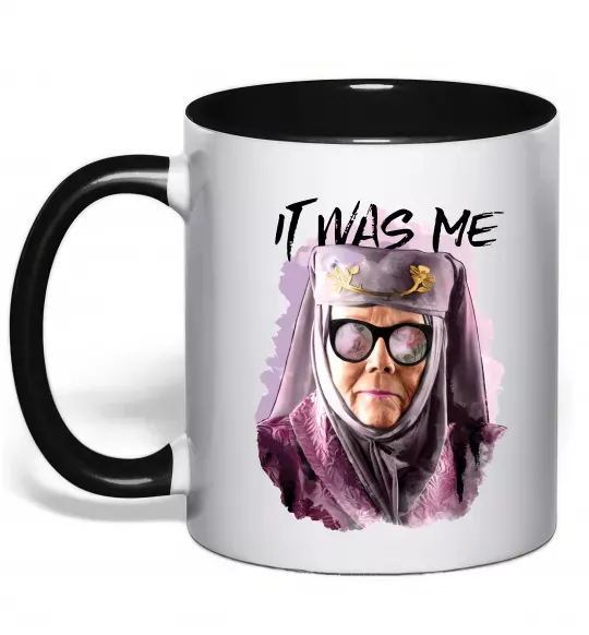 Чашка с цветной ручкой It was me Черный фото