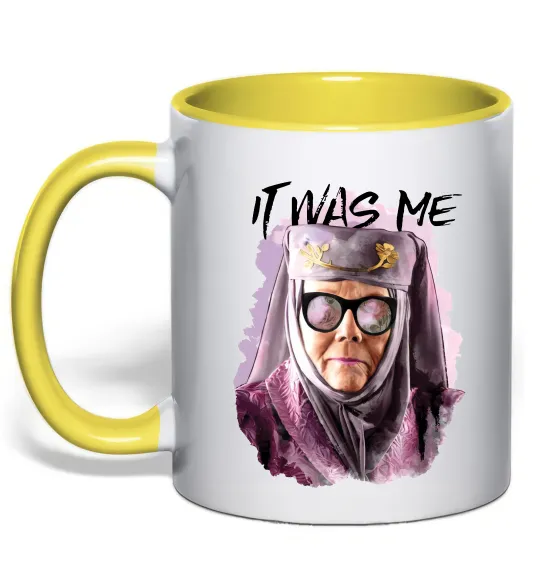 Чашка з кольоровою ручкою It was me Лимонний фото