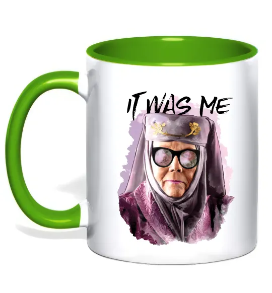 Чашка з кольоровою ручкою It was me Лаймовий фото