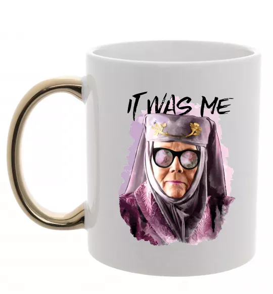 Чашка с цветной ручкой It was me Золото фото