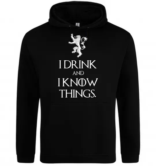 Женская толстовка (худи) I drink and i know things Черный фото