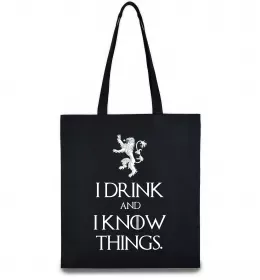 Еко-сумка I drink and i know things Чорний фото