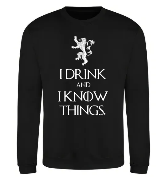 Світшот I drink and i know things Чорний фото