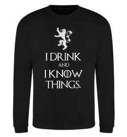 Свитшот I drink and i know things Черный фото