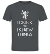 Чоловіча футболка I drink and i know things Графіт фото