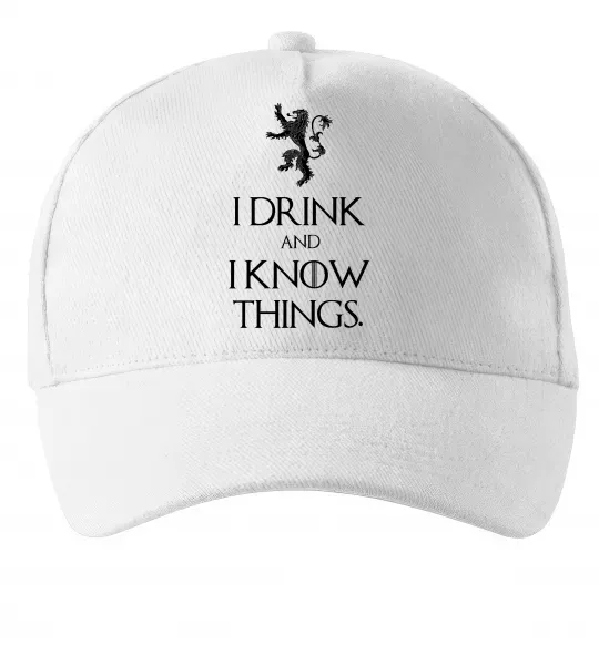Кепка I drink and i know things Белый фото