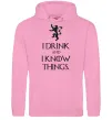 Чоловіча толстовка (худі) I drink and i know things Рожевий фото