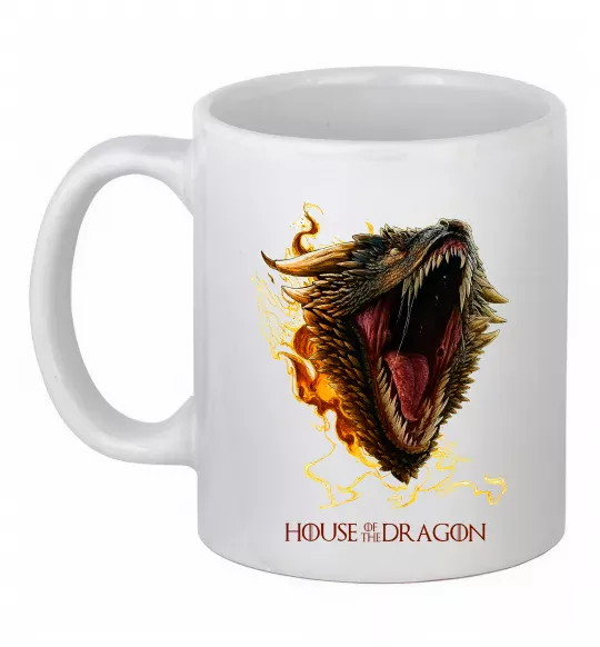 Чашка керамическая House of dragon Белый фото
