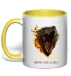 Чашка з кольоровою ручкою House of dragon Сонячно жовтий фото